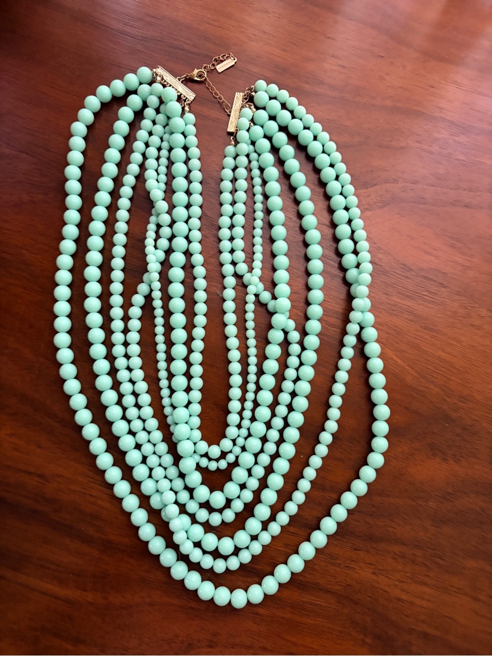 BaubleBar Mint Multi-Strand Beaded Necklace with Gold-Tone Hardware